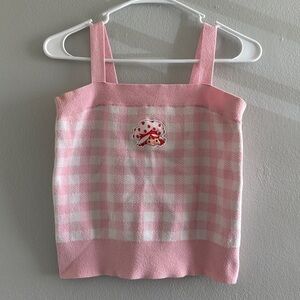 Used Strawberry Shortcake Pink Gingham Tank Top